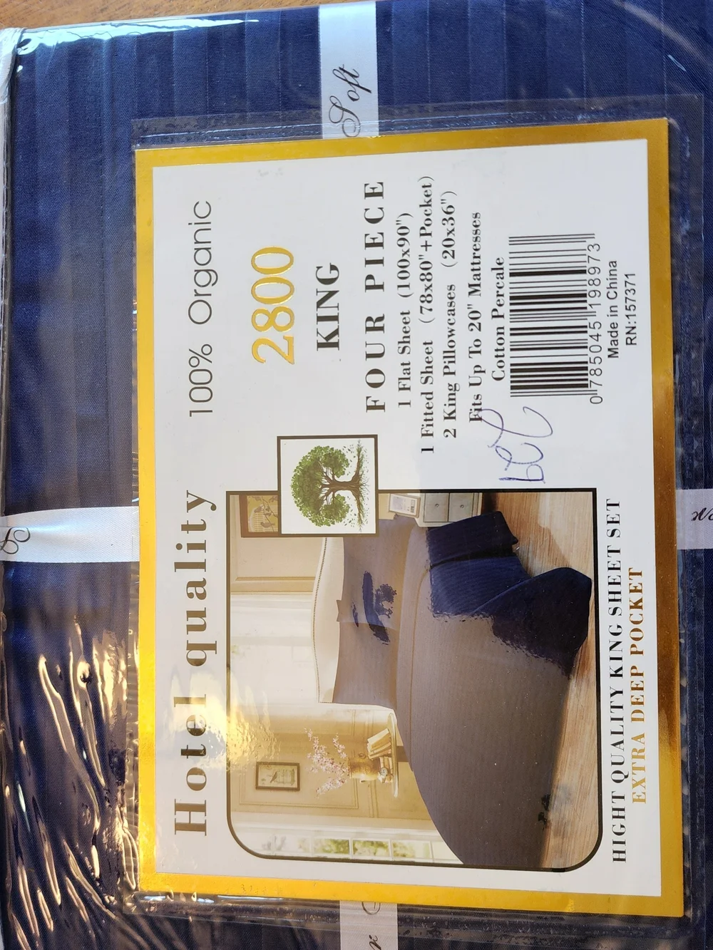 2800 Series King Sheet Set - Navy Blue Wrinkle-Free. Super Soft!! I Kept 2 Love!